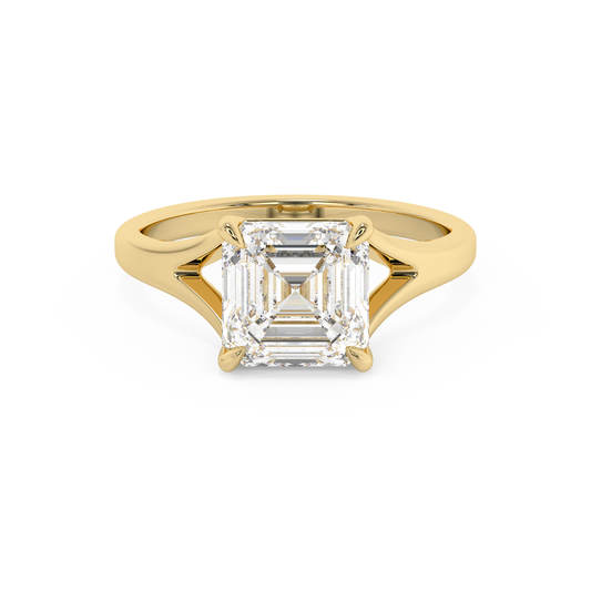 Emerald Solitaire Lab Grown Diamond Engagement Ring