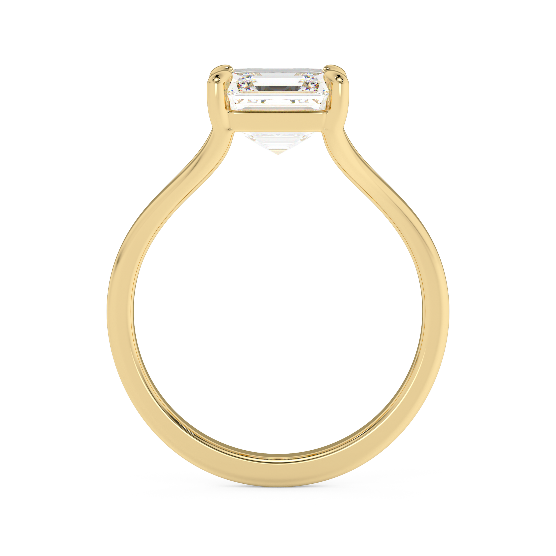 Emerald Solitaire Lab Grown Diamond Engagement Ring