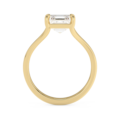 Emerald Solitaire Lab Grown Diamond Engagement Ring
