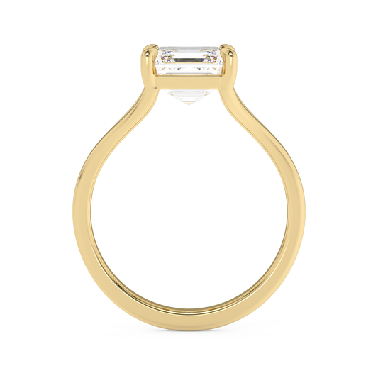 Emerald Solitaire Lab Grown Diamond Engagement Ring