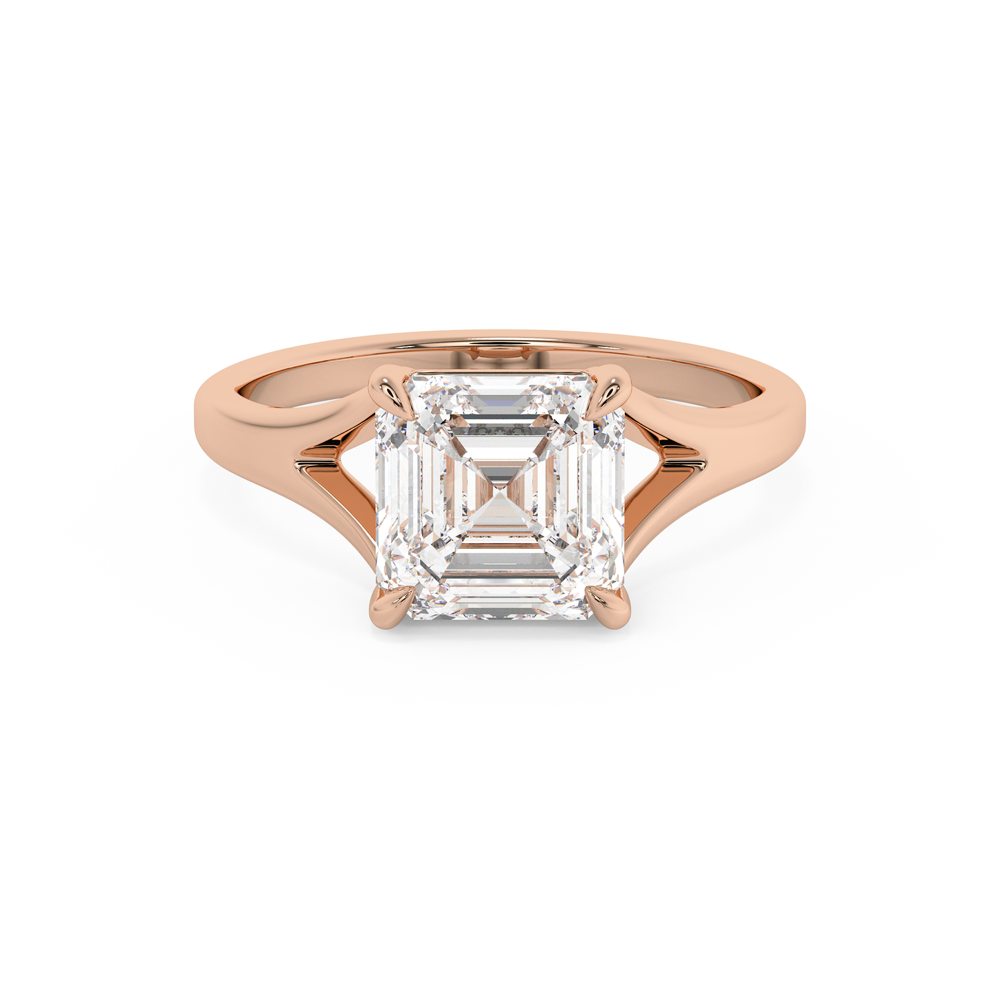 Emerald Solitaire Lab Grown Diamond Engagement Ring