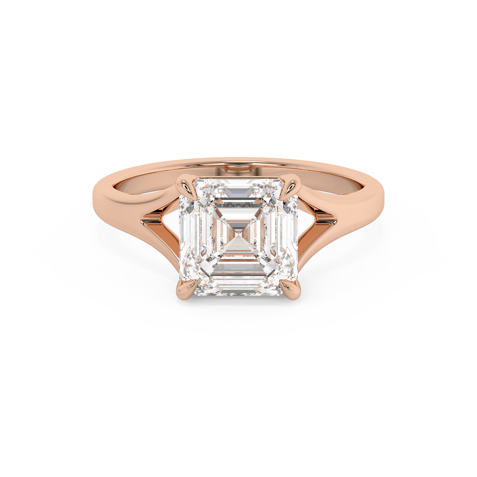 Emerald Solitaire Lab Grown Diamond Engagement Ring