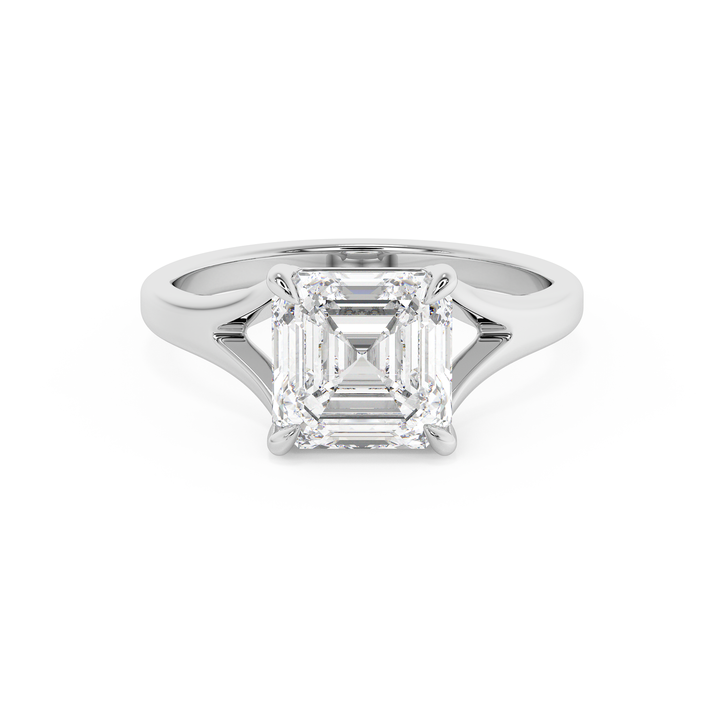 Emerald Solitaire Lab Grown Diamond Engagement Ring