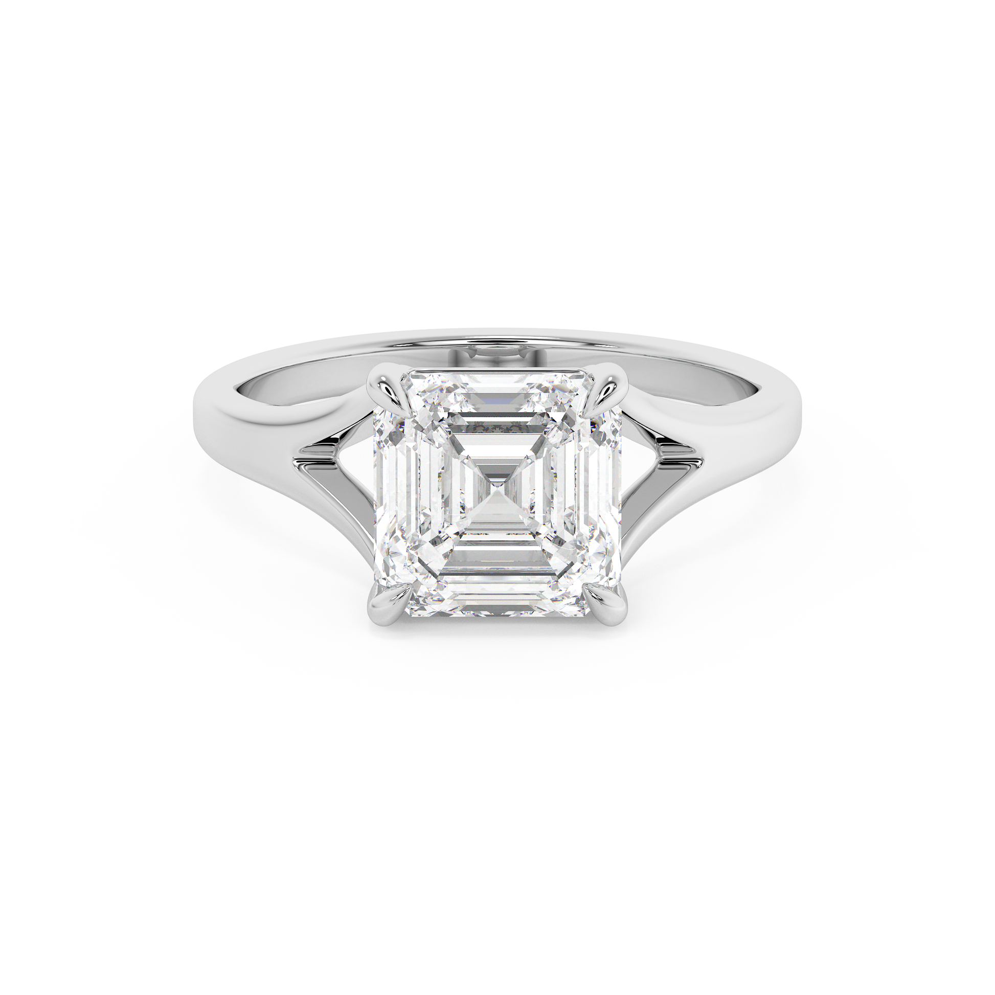 Emerald Solitaire Lab Grown Diamond Engagement Ring