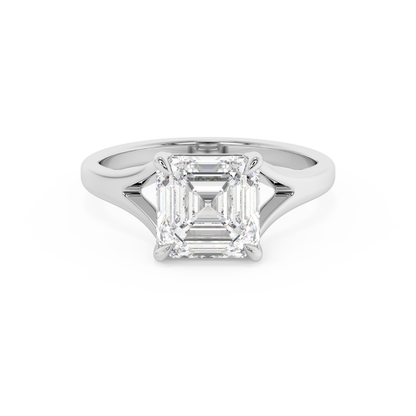 Emerald Solitaire Lab Grown Diamond Engagement Ring