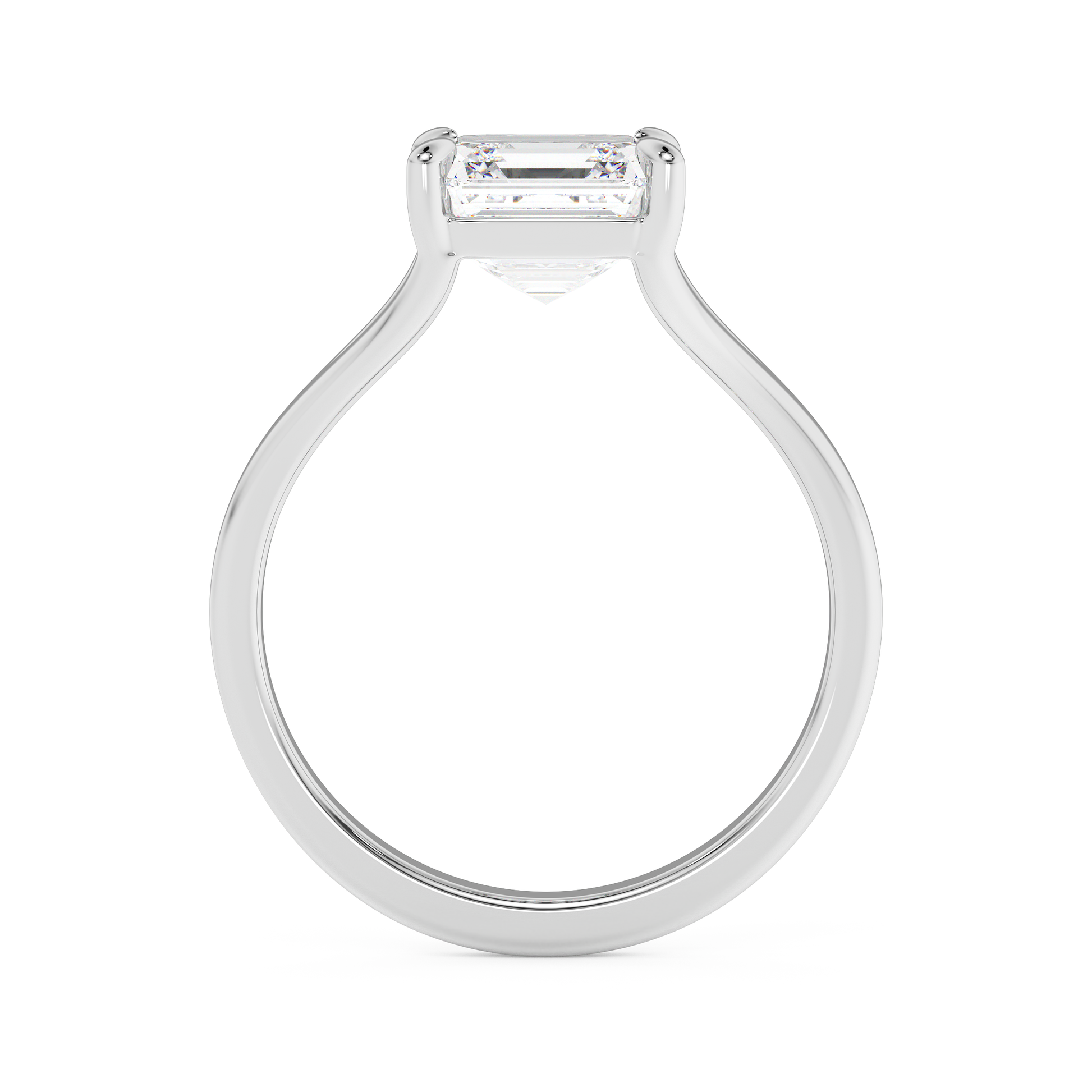 Emerald Solitaire Lab Grown Diamond Engagement Ring