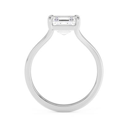 Emerald Solitaire Lab Grown Diamond Engagement Ring