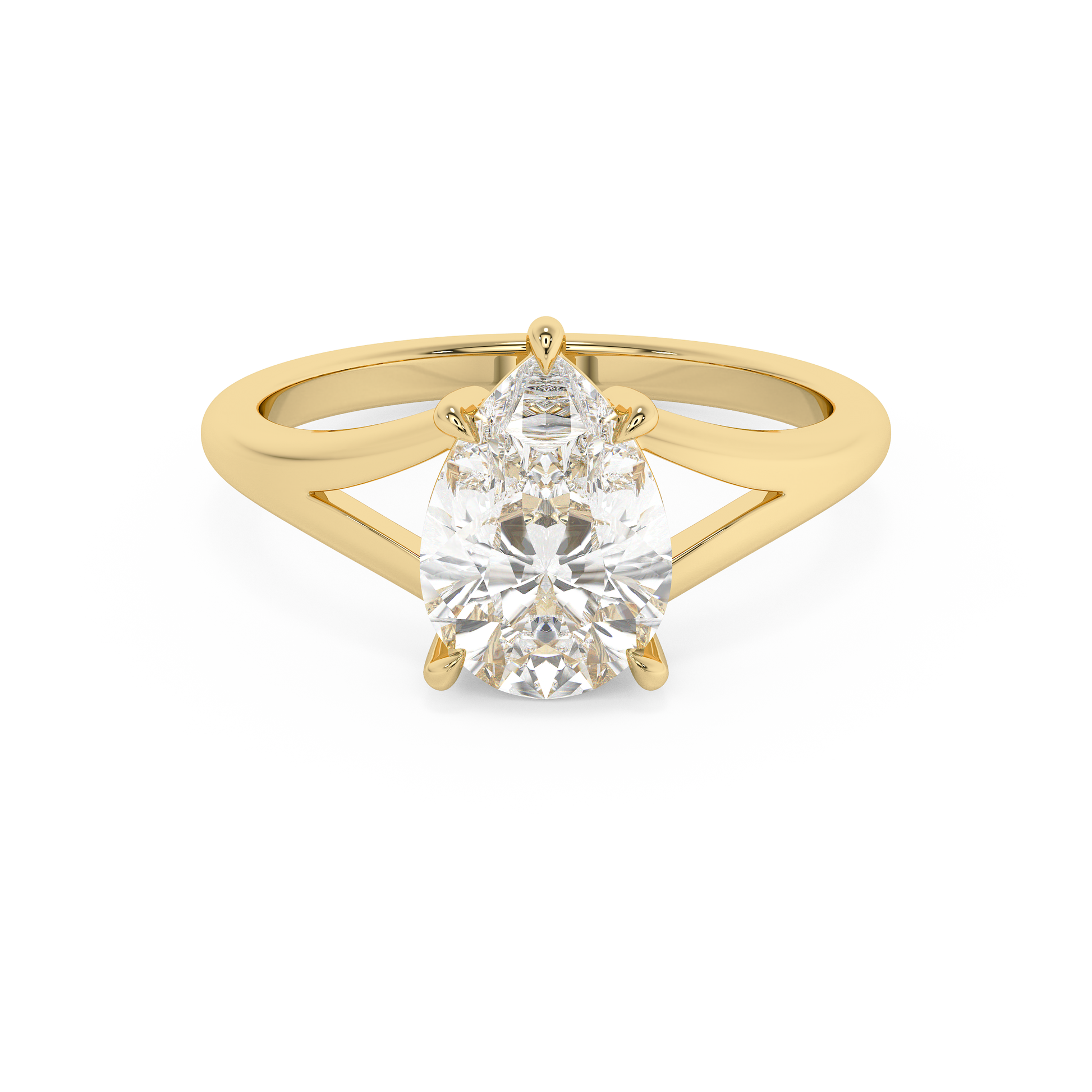 Emerald Solitaire Lab Grown Diamond Engagement Ring