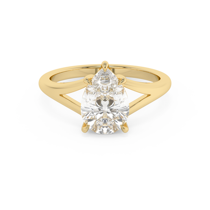 Emerald Solitaire Lab Grown Diamond Engagement Ring