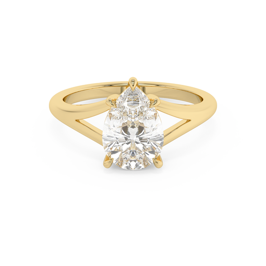 Emerald Solitaire Lab Grown Diamond Engagement Ring