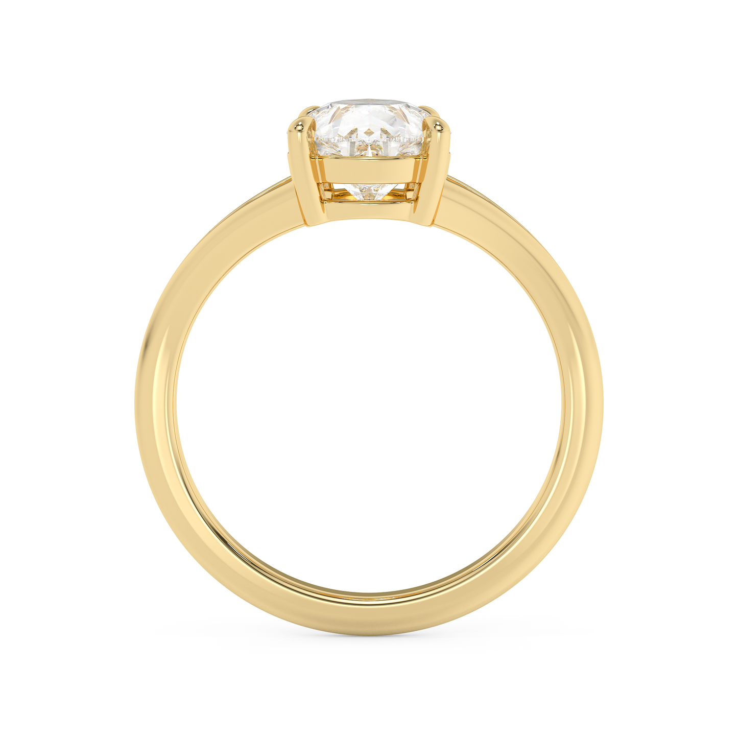 Emerald Solitaire Lab Grown Diamond Engagement Ring