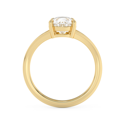 Emerald Solitaire Lab Grown Diamond Engagement Ring
