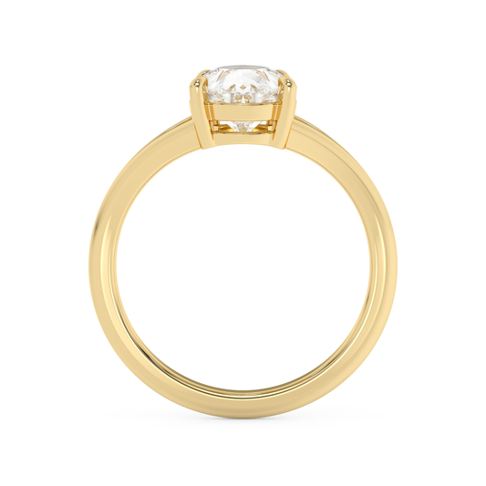 Emerald Solitaire Lab Grown Diamond Engagement Ring