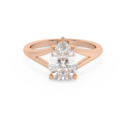 Emerald Solitaire Lab Grown Diamond Engagement Ring