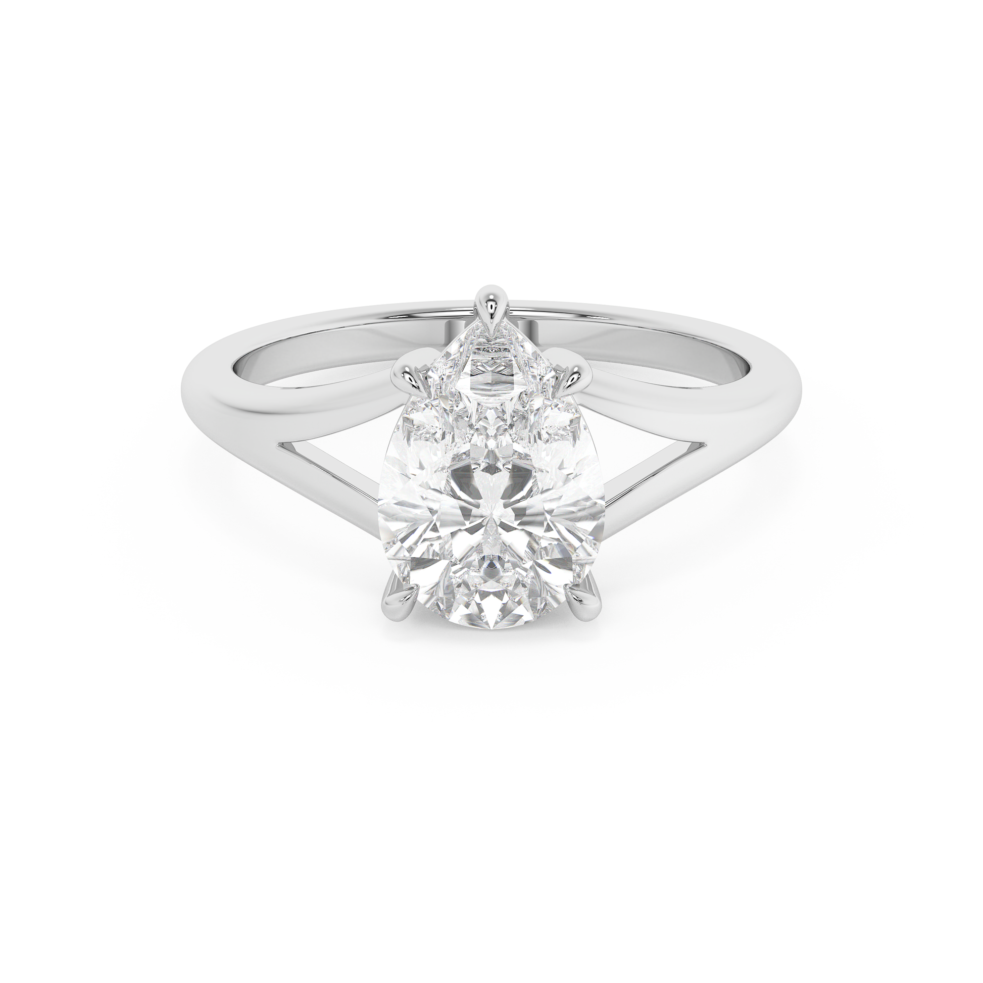 Emerald Solitaire Lab Grown Diamond Engagement Ring