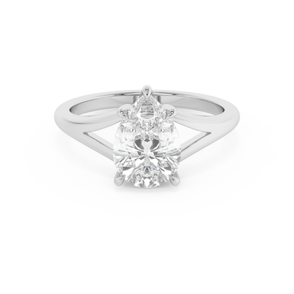 Emerald Solitaire Lab Grown Diamond Engagement Ring