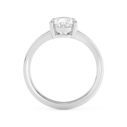 Emerald Solitaire Lab Grown Diamond Engagement Ring