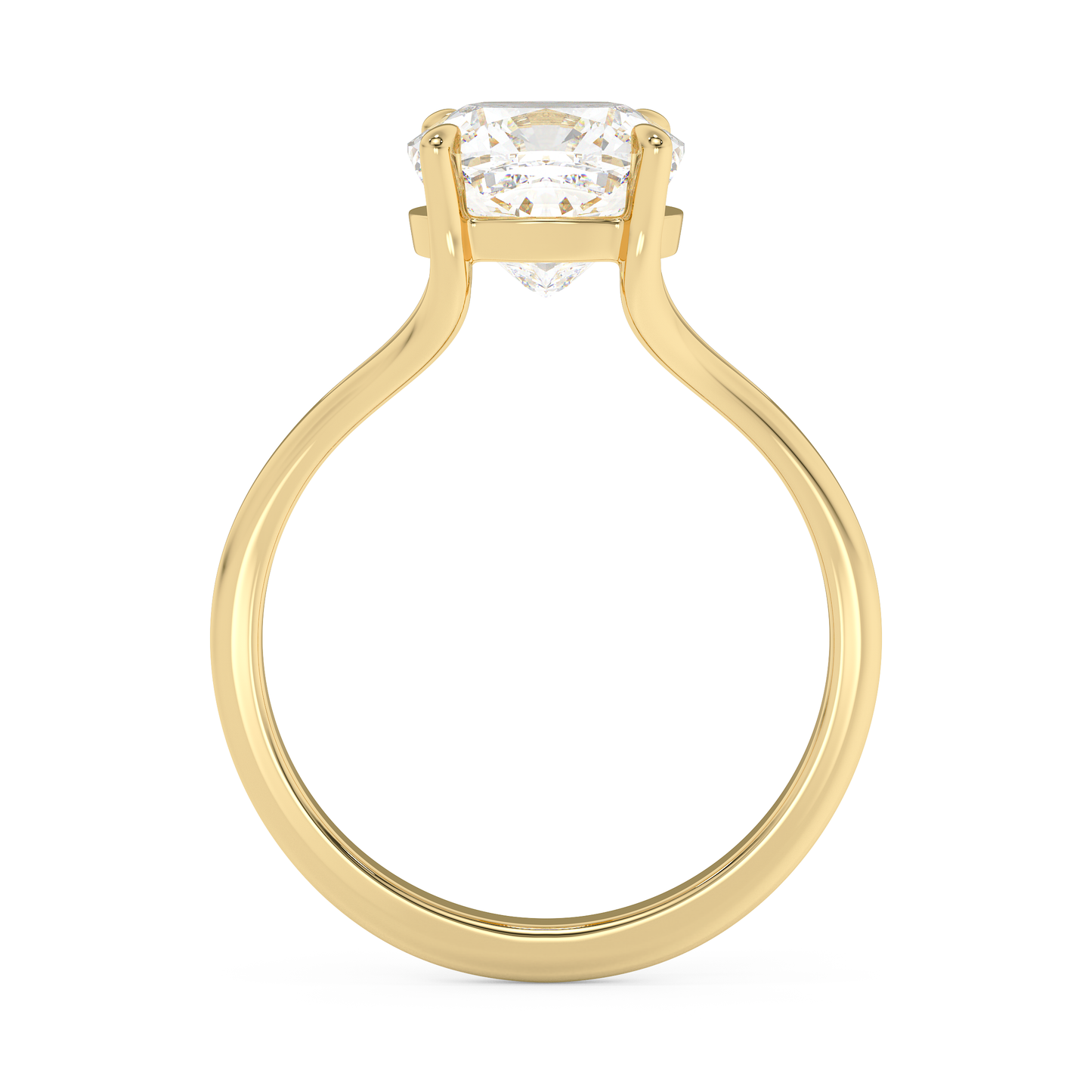 Emerald Solitaire Lab Grown Diamond Engagement Ring