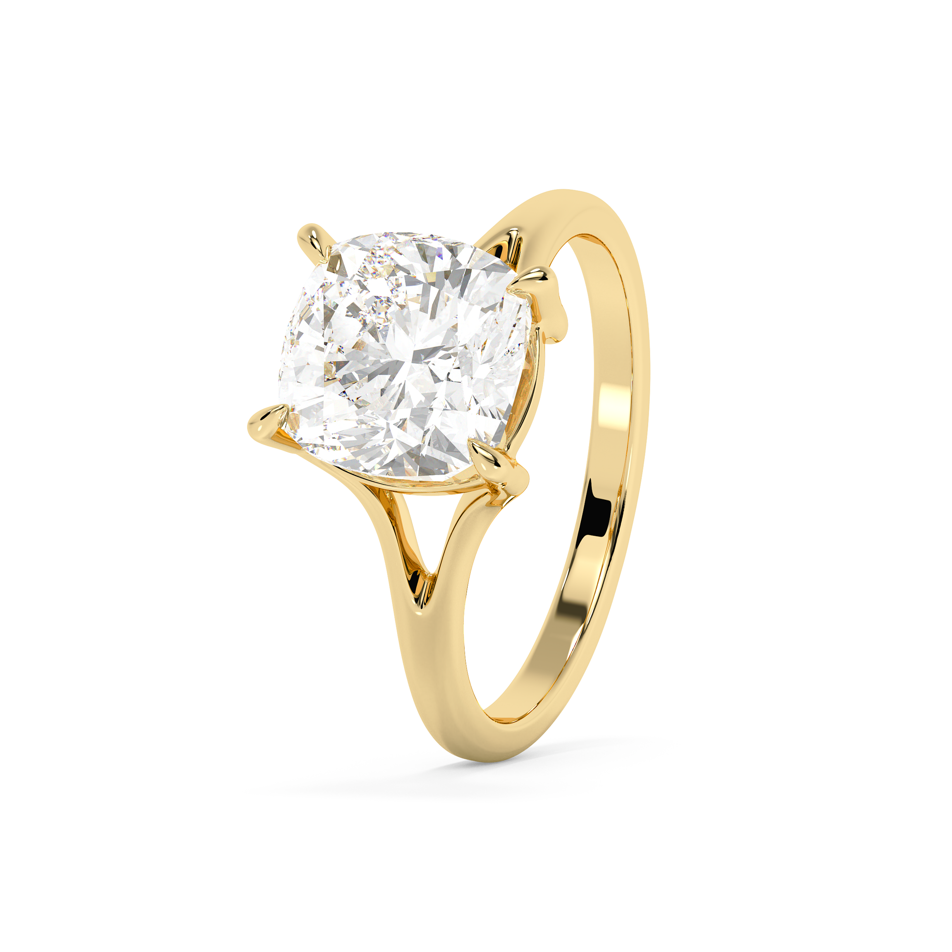 Emerald Solitaire Lab Grown Diamond Engagement Ring