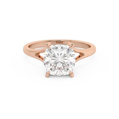 Emerald Solitaire Lab Grown Diamond Engagement Ring