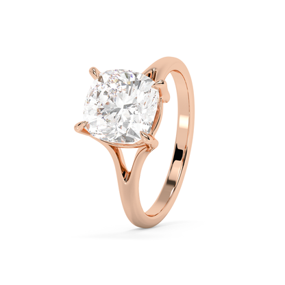 Emerald Solitaire Lab Grown Diamond Engagement Ring