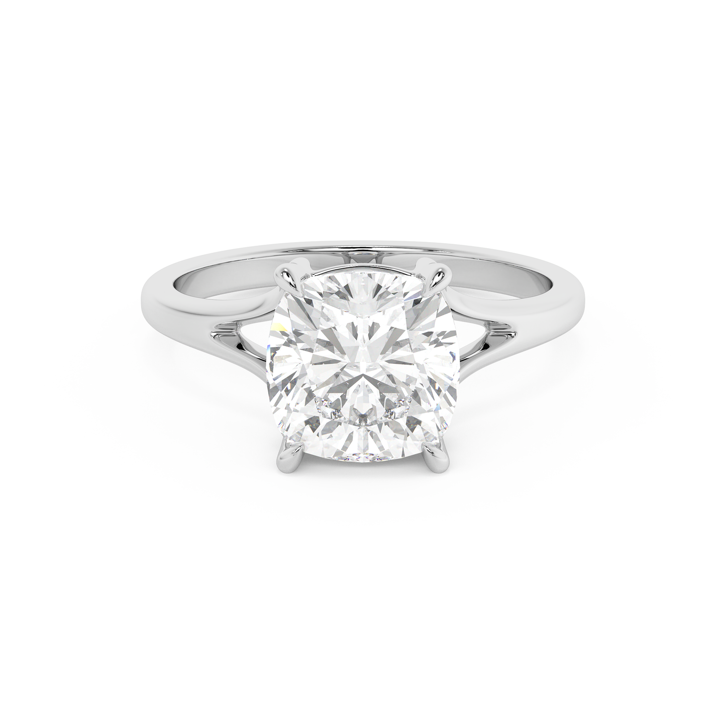 Emerald Solitaire Lab Grown Diamond Engagement Ring