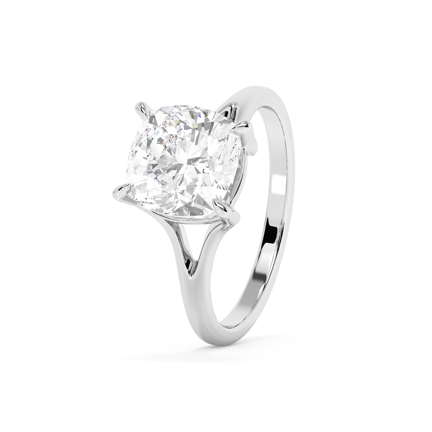 Emerald Solitaire Lab Grown Diamond Engagement Ring
