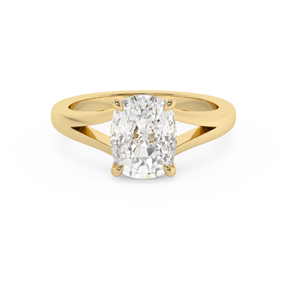 Emerald Solitaire Lab Grown Diamond Engagement Ring