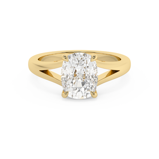 Emerald Solitaire Lab Grown Diamond Engagement Ring