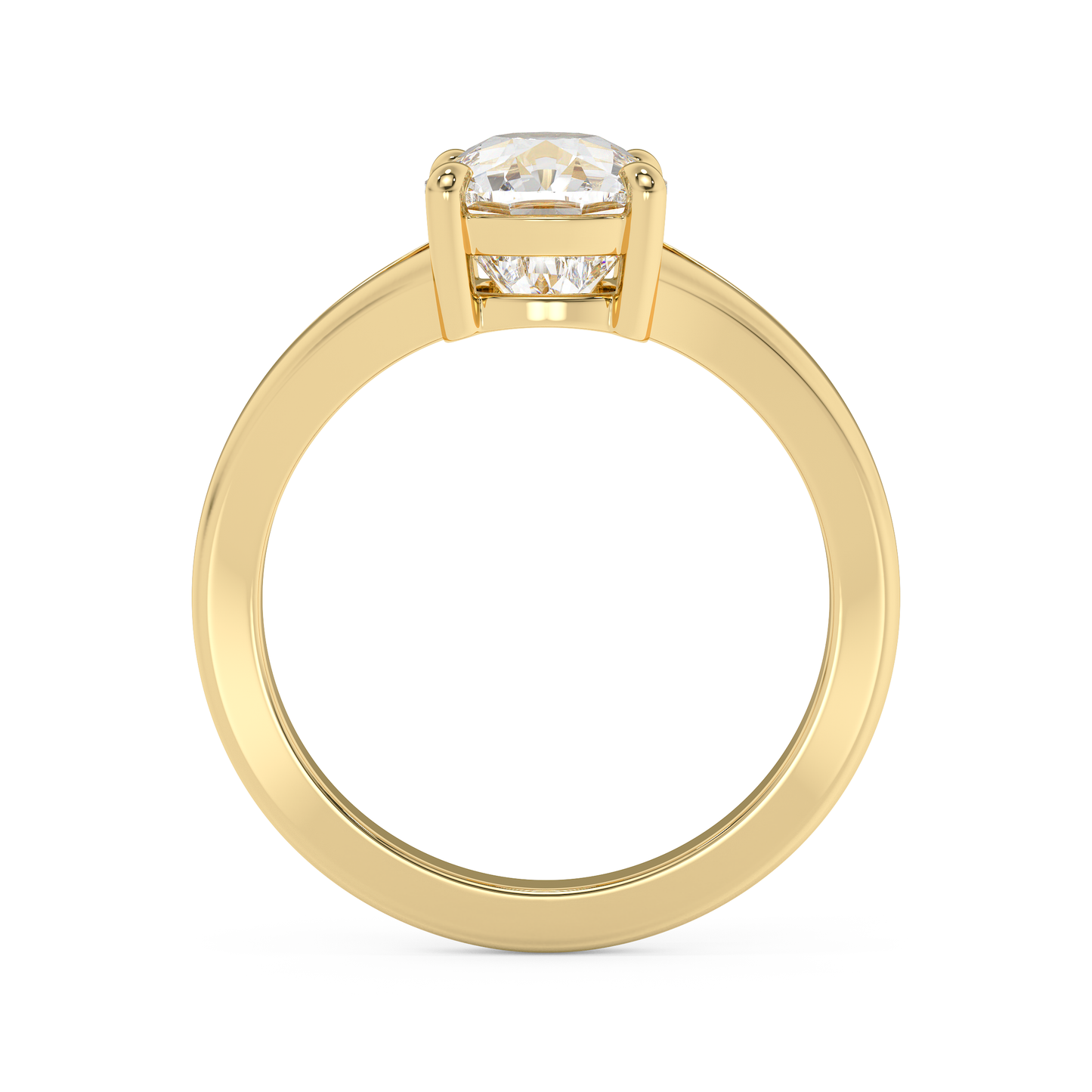 Emerald Solitaire Lab Grown Diamond Engagement Ring