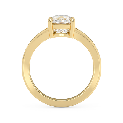 Emerald Solitaire Lab Grown Diamond Engagement Ring