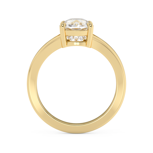 Emerald Solitaire Lab Grown Diamond Engagement Ring