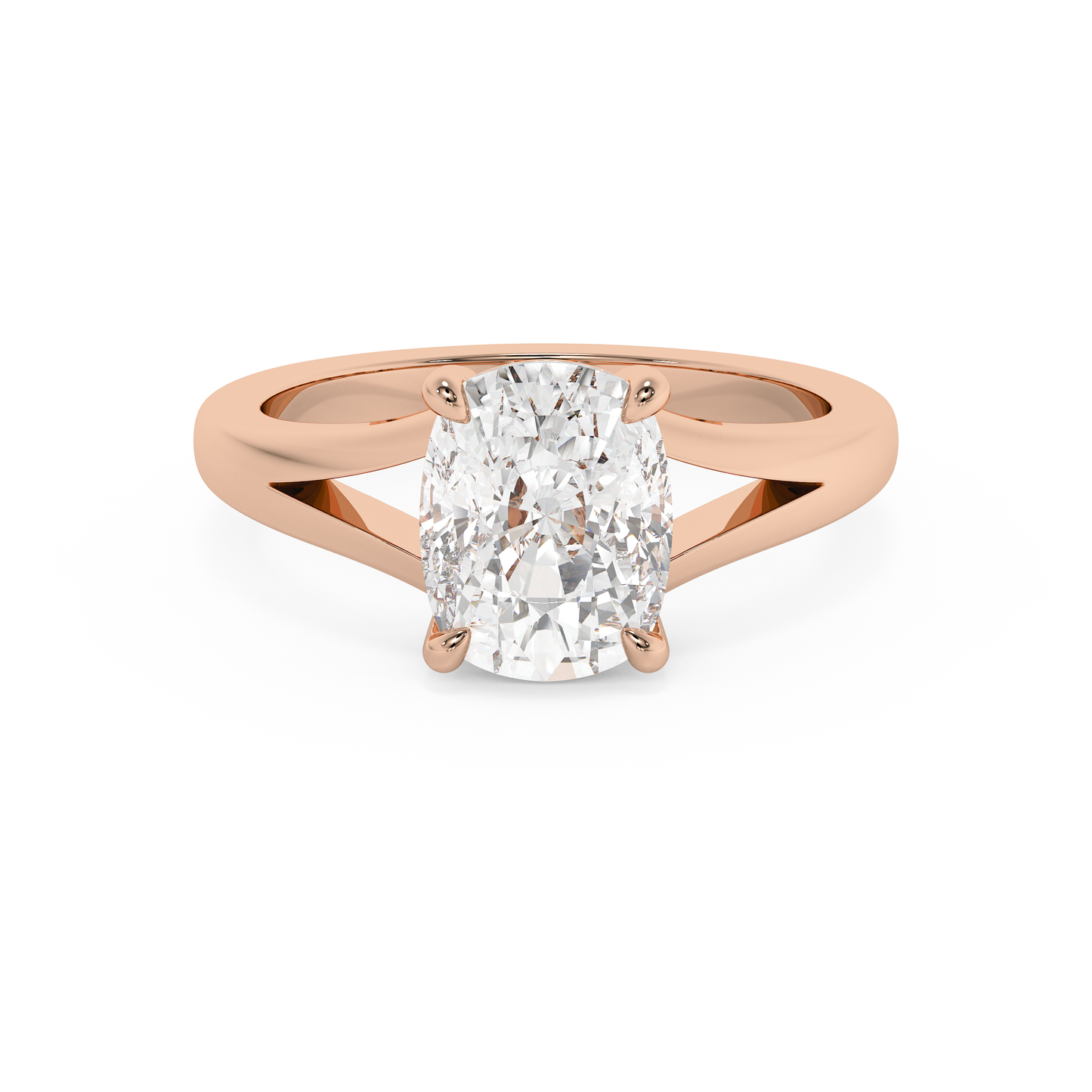 Emerald Solitaire Lab Grown Diamond Engagement Ring