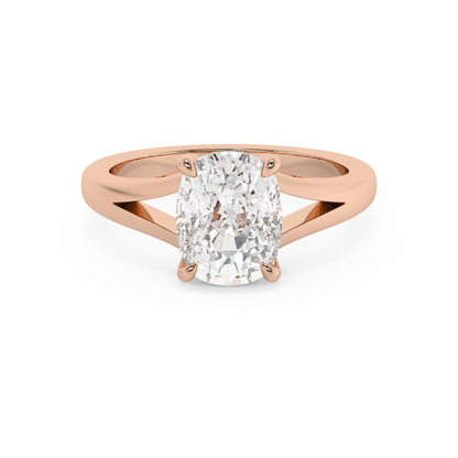 Emerald Solitaire Lab Grown Diamond Engagement Ring