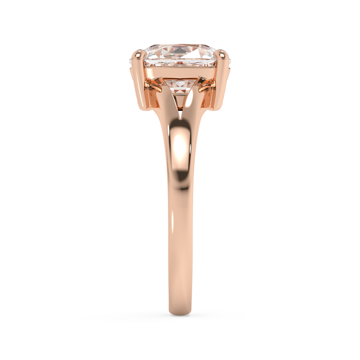 Emerald Solitaire Lab Grown Diamond Engagement Ring
