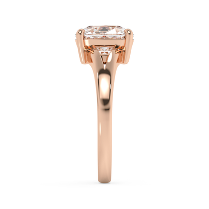 Emerald Solitaire Lab Grown Diamond Engagement Ring
