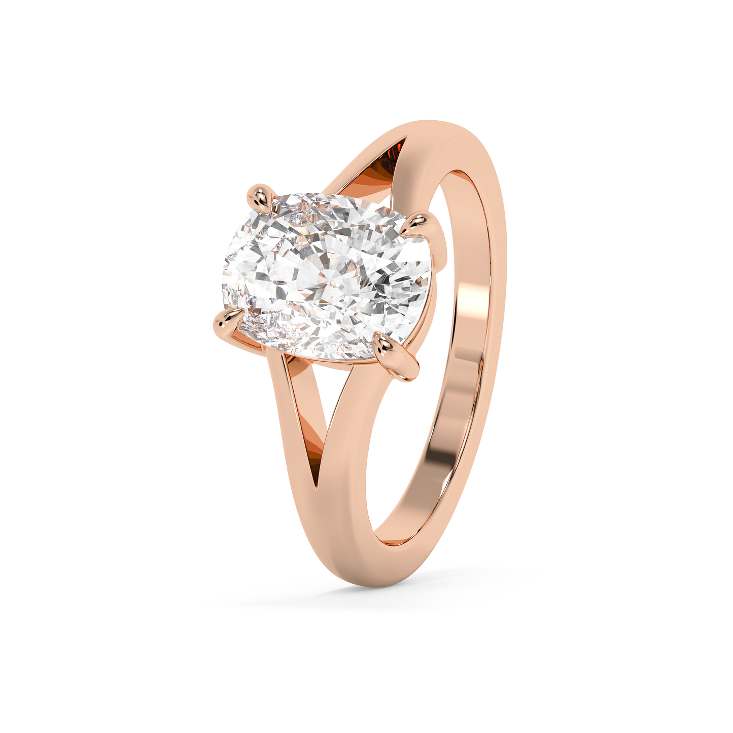 Emerald Solitaire Lab Grown Diamond Engagement Ring