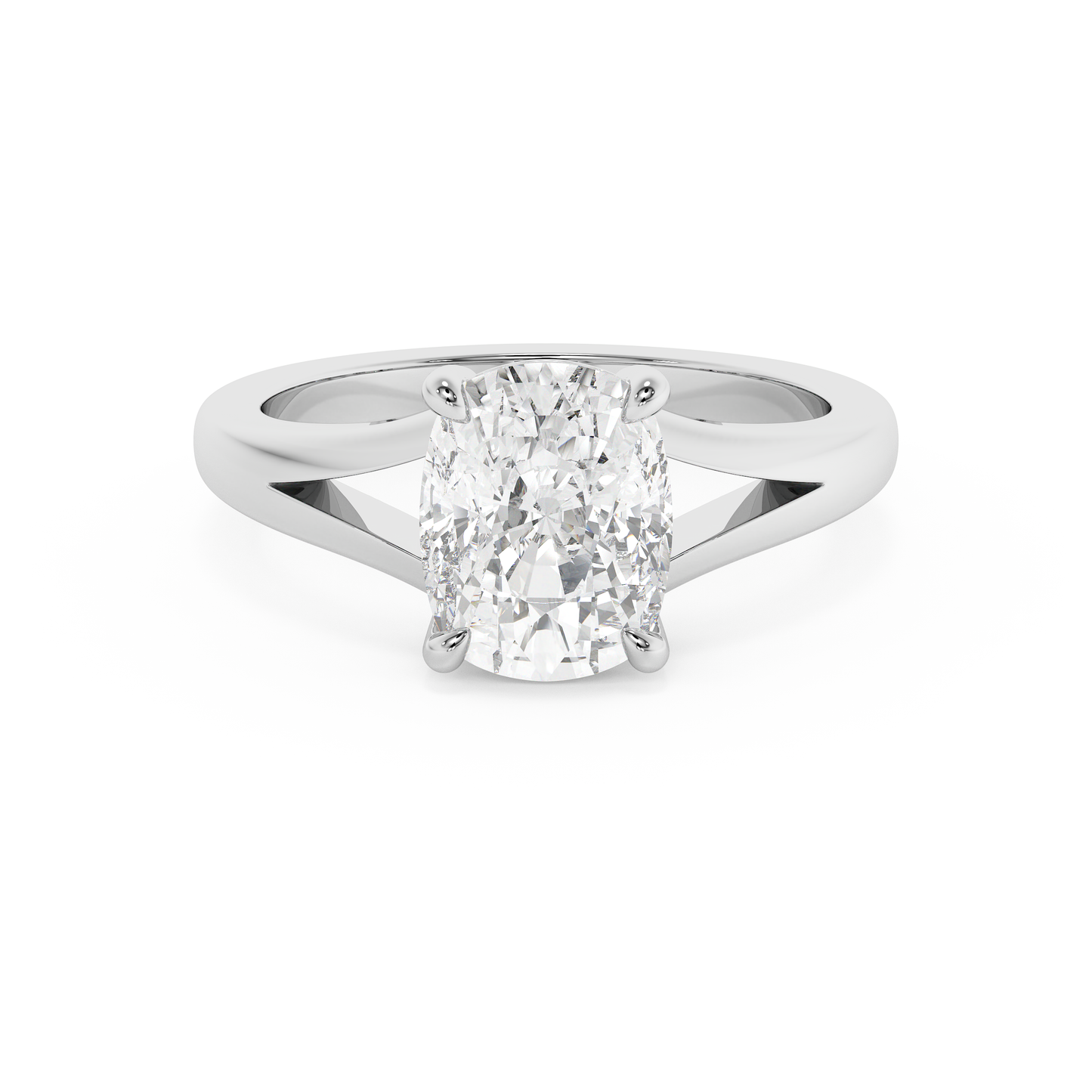 Emerald Solitaire Lab Grown Diamond Engagement Ring