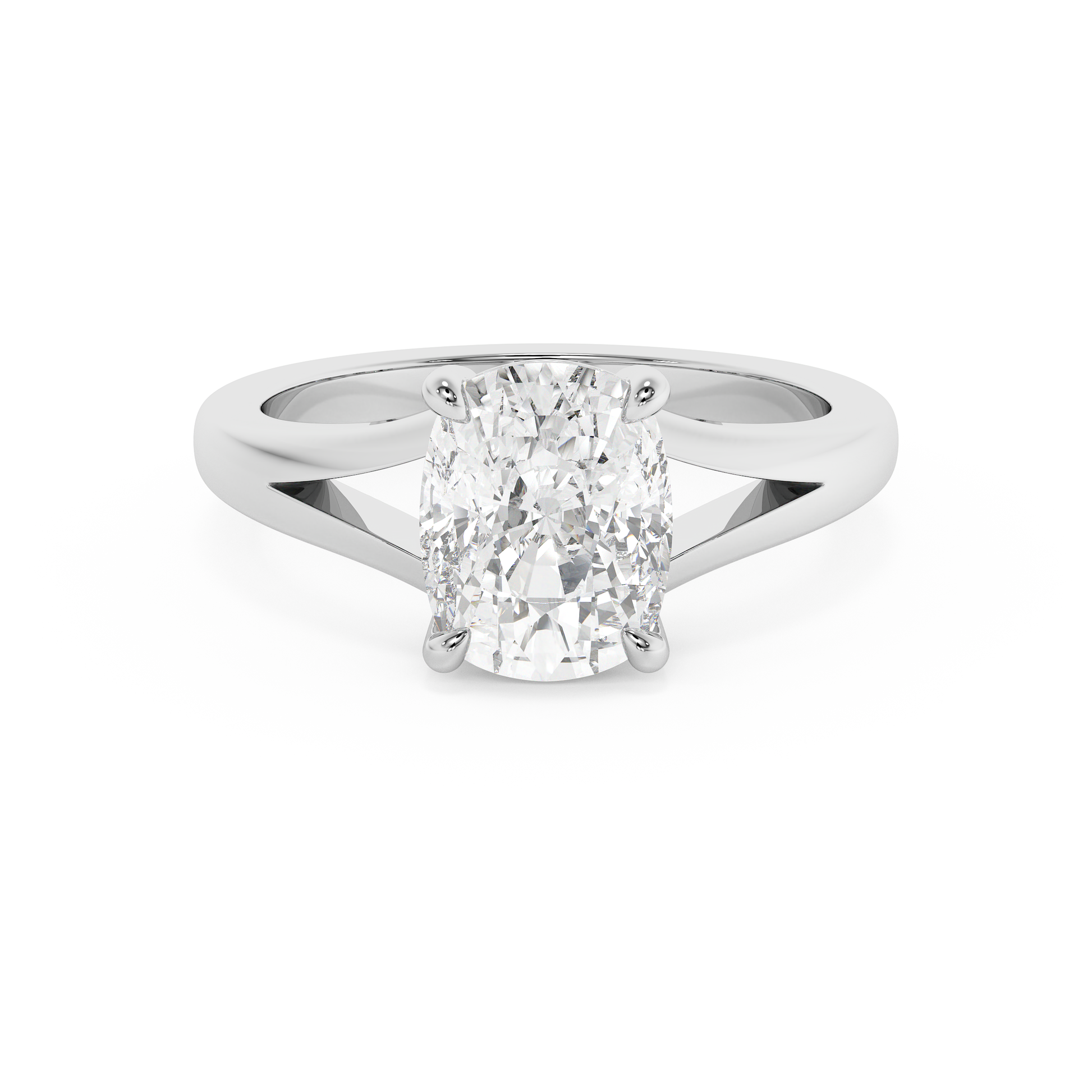 Emerald Solitaire Lab Grown Diamond Engagement Ring