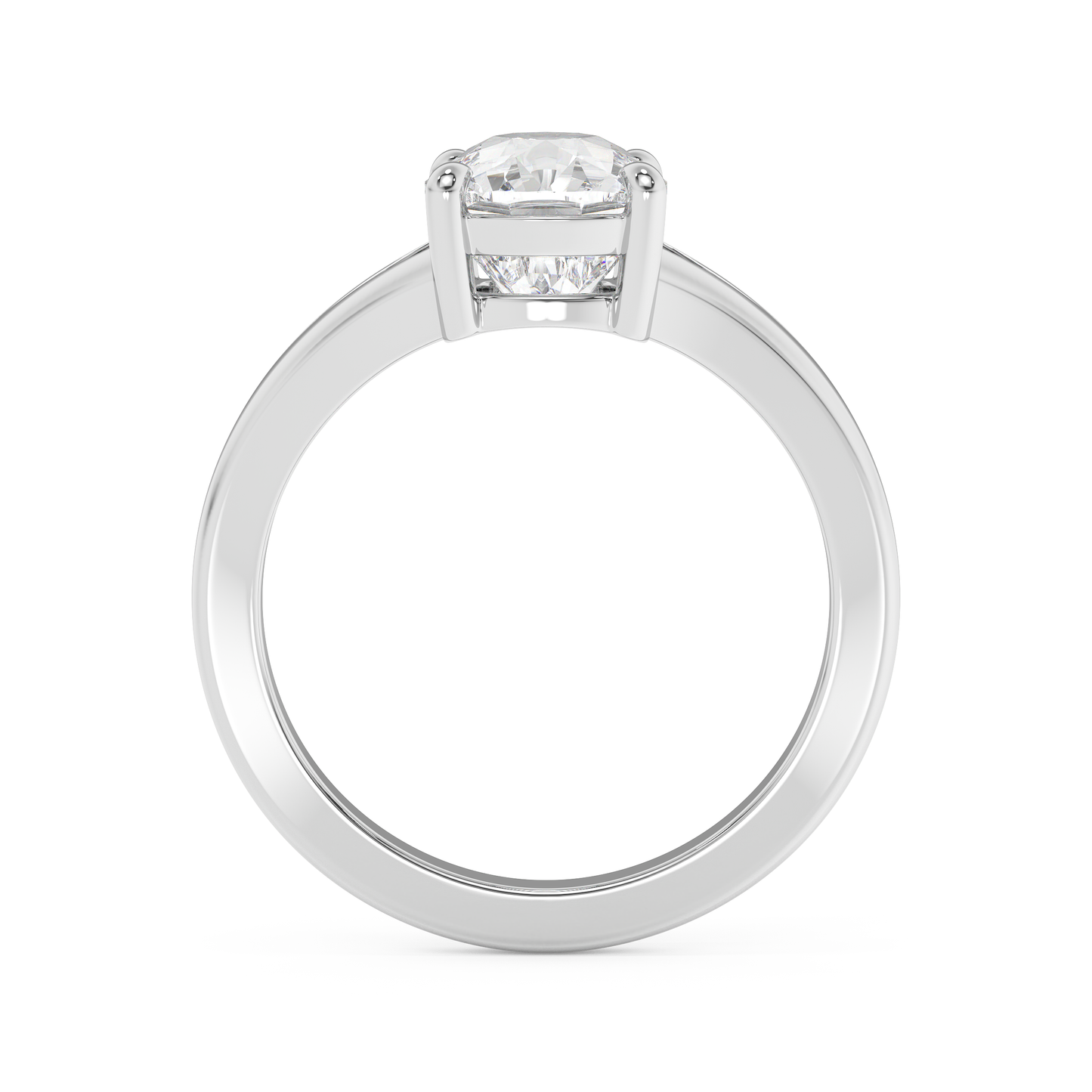 Emerald Solitaire Lab Grown Diamond Engagement Ring