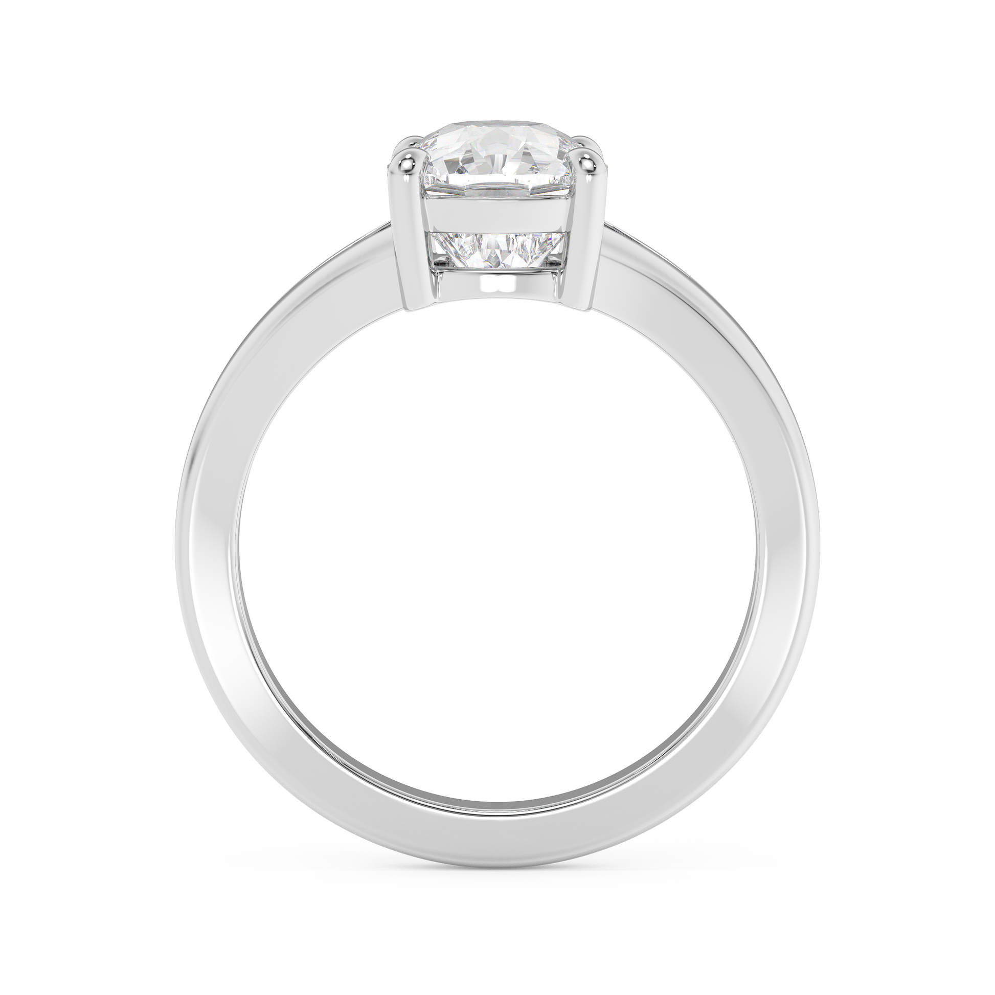 Emerald Solitaire Lab Grown Diamond Engagement Ring