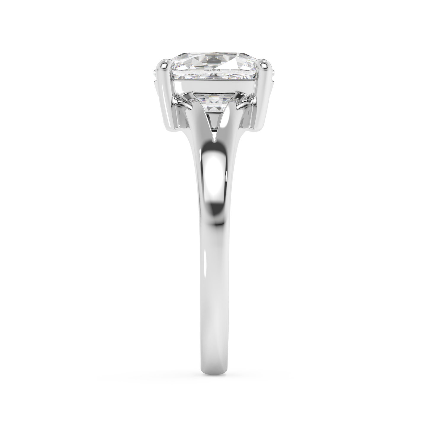 Emerald Solitaire Lab Grown Diamond Engagement Ring