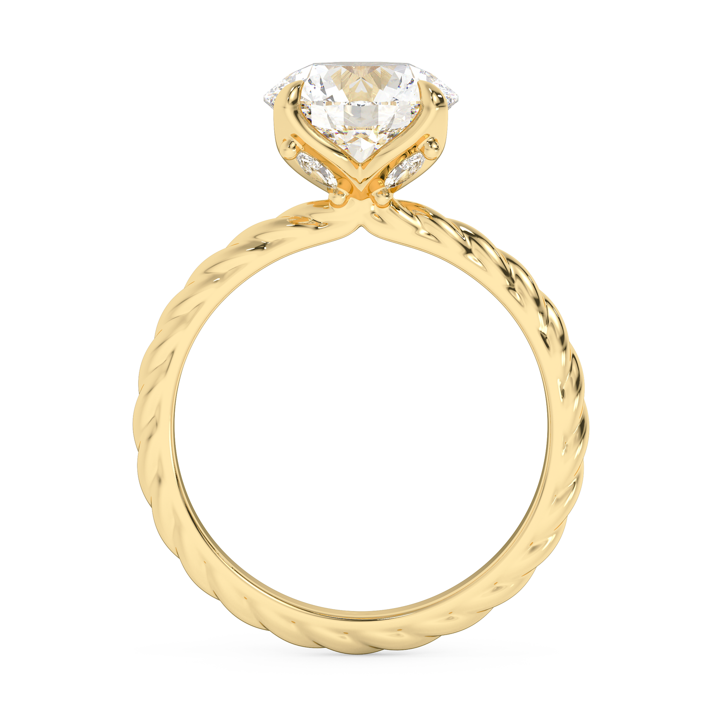 Emerald Solitaire Lab Grown Diamond Engagement Ring