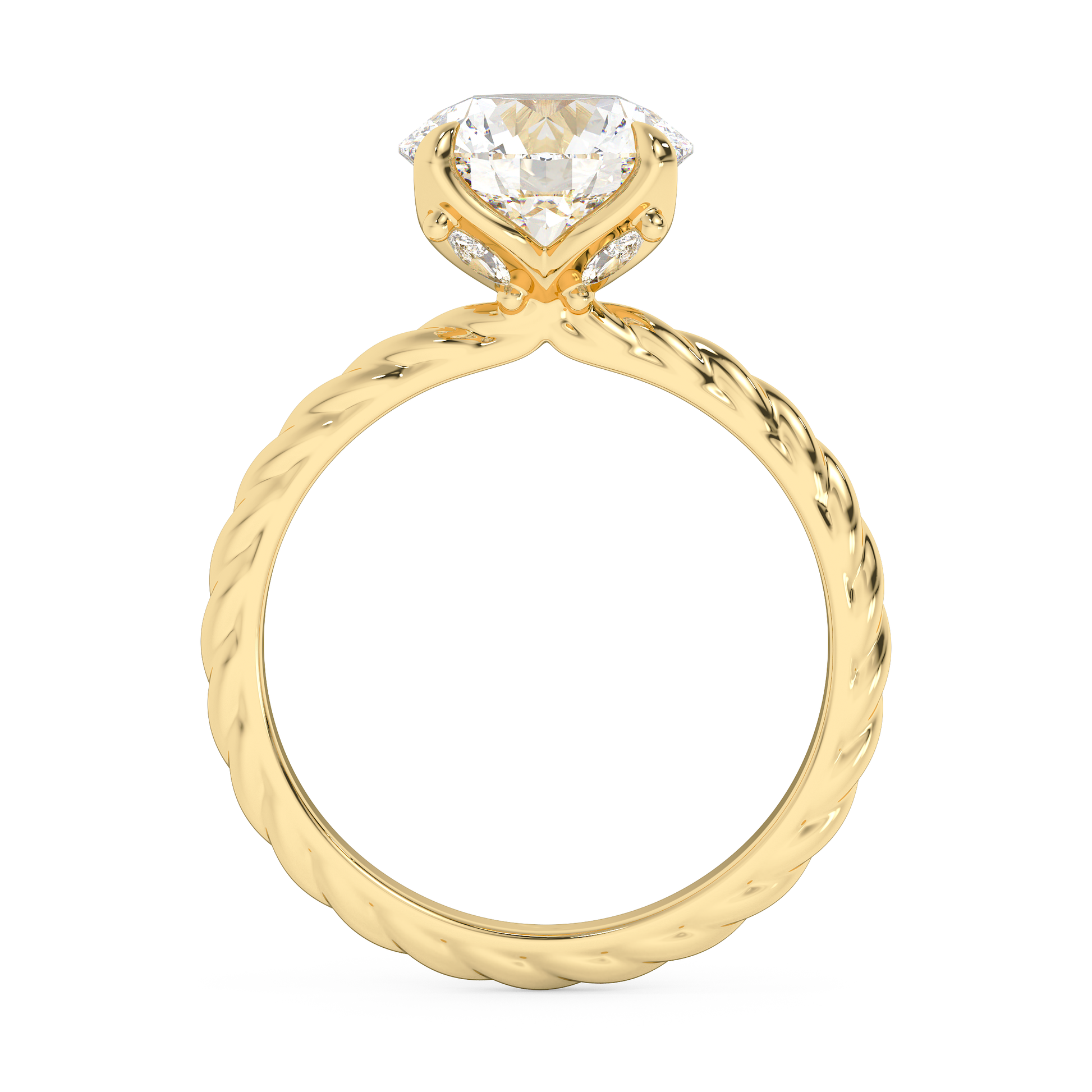 Emerald Solitaire Lab Grown Diamond Engagement Ring