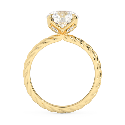 Emerald Solitaire Lab Grown Diamond Engagement Ring