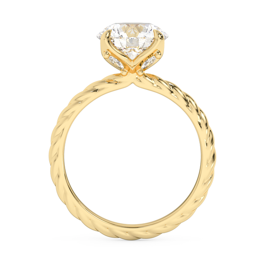 Emerald Solitaire Lab Grown Diamond Engagement Ring