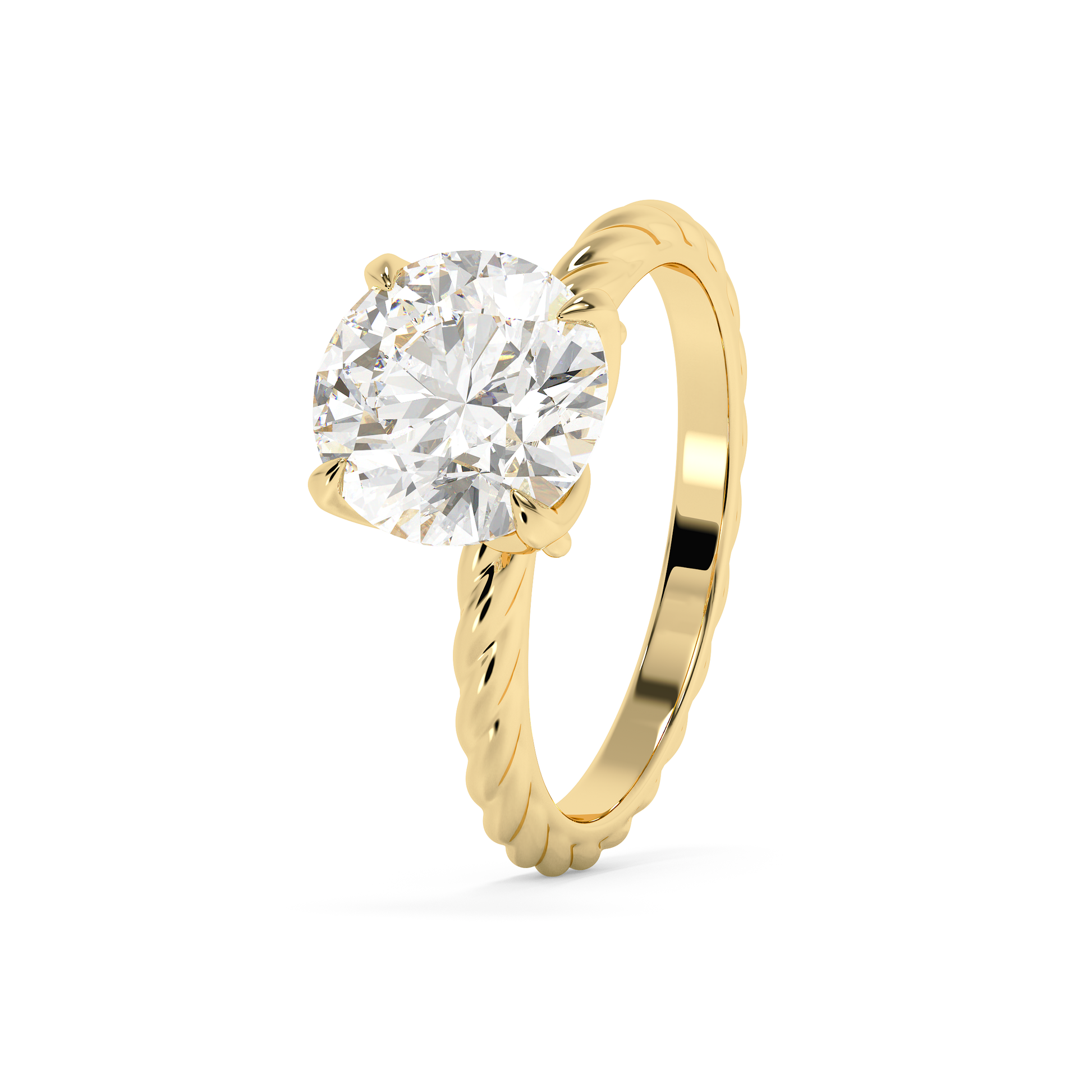 Emerald Solitaire Lab Grown Diamond Engagement Ring