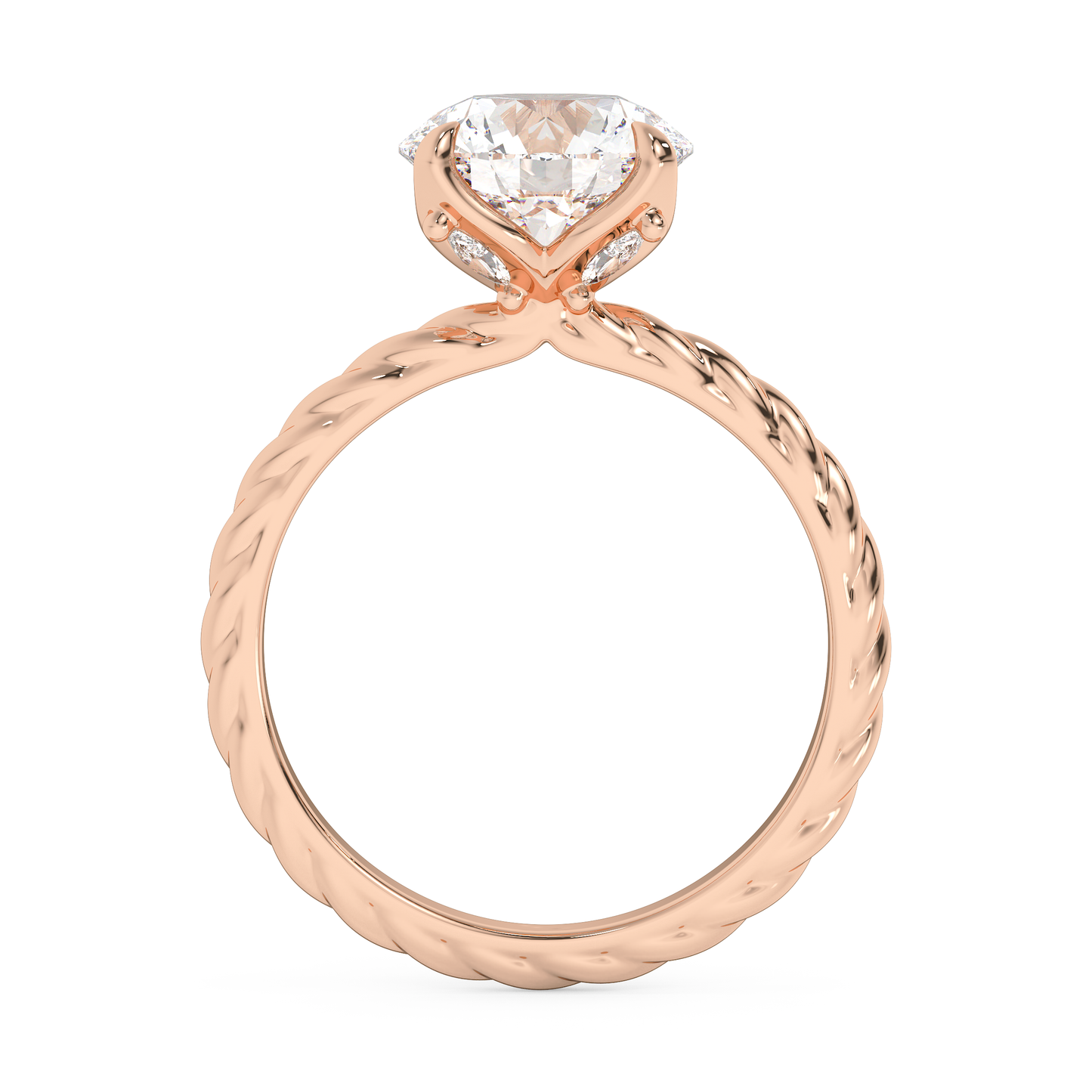 Emerald Solitaire Lab Grown Diamond Engagement Ring
