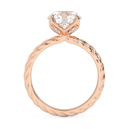 Emerald Solitaire Lab Grown Diamond Engagement Ring