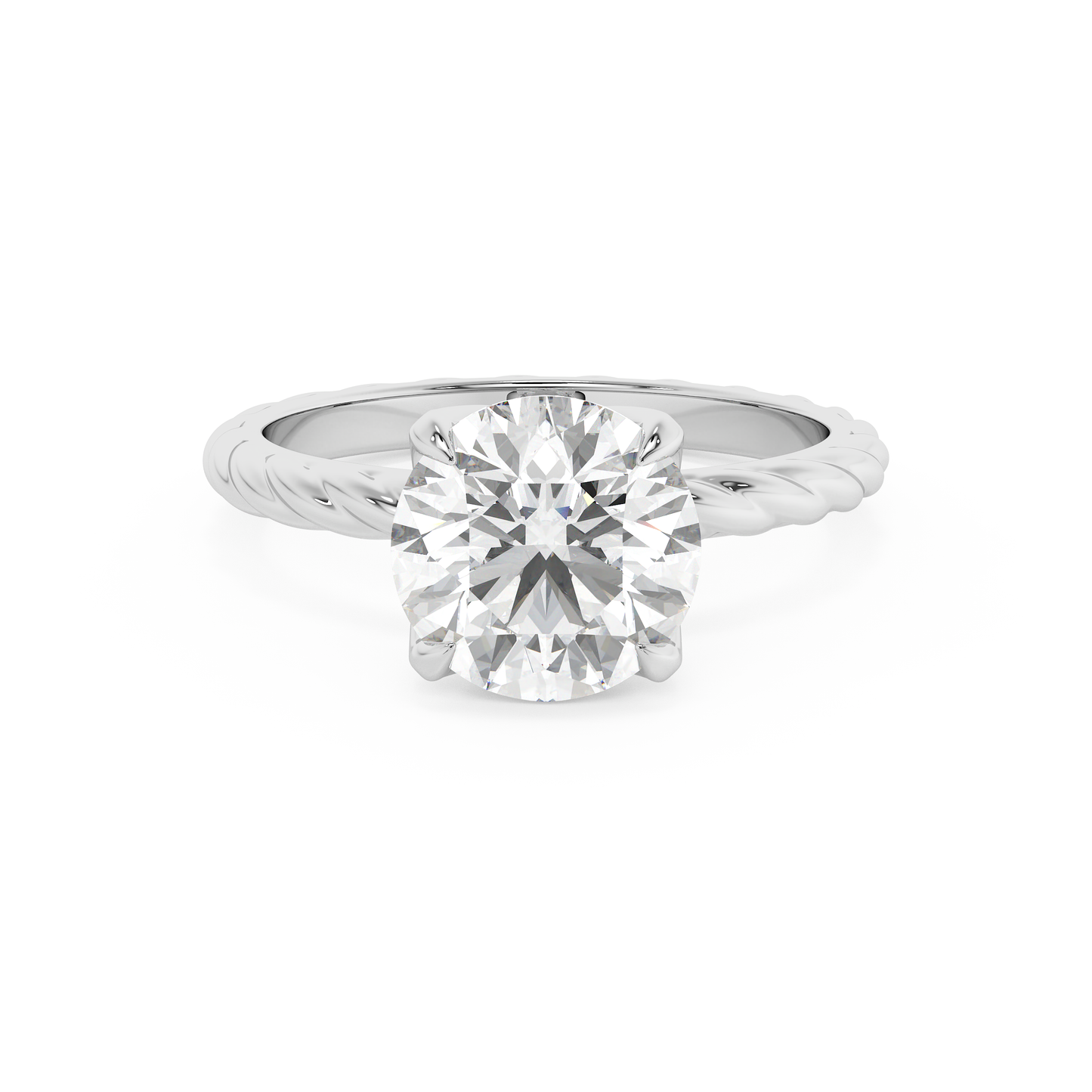 Emerald Solitaire Lab Grown Diamond Engagement Ring